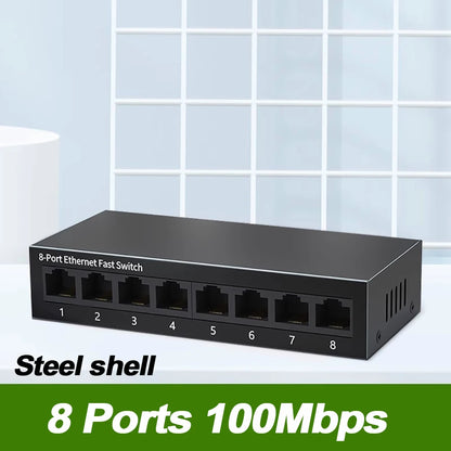 Prise ue 5/8 ports 10/100Mbps commutateurs réseau Mini Ethernet commutateur réseau rapide répartiteur pour le bureau à domicile