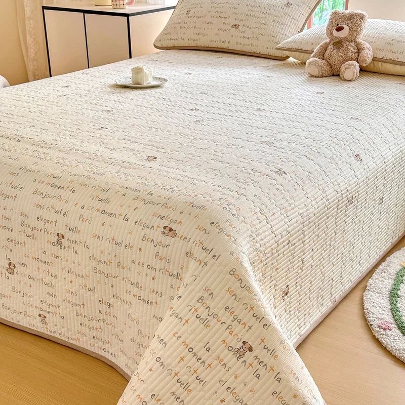 Bonenjoy-Couvre-lit 100% coton, 1 pièce, linge de lit matelassé, drap de lit doux pour la peau, sans taie d'oreiller