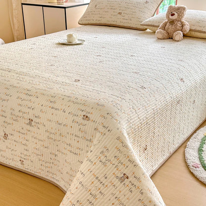 Bonenjoy-Couvre-lit 100% coton, 1 pièce, linge de lit matelassé, drap de lit doux pour la peau, sans taie d'oreiller