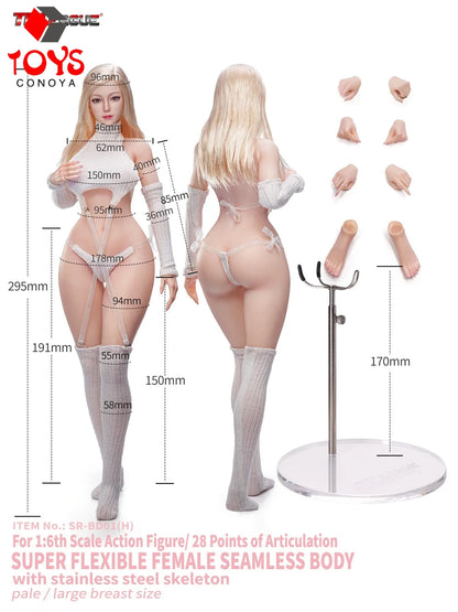 【2026 Q3】TBLeague SR-BD01&02 Corps de figurine articulée 1/6ème avec épaules étroites, hanches courbes et cils appliqués à la main, 12 pouces