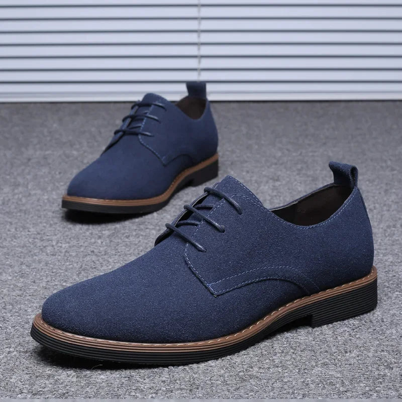 Oxfords-Chaussures provoqué en cuir suédé pour hommes, baskets décontractées, mocassins de marque de luxe, chaussures derby plates classiques