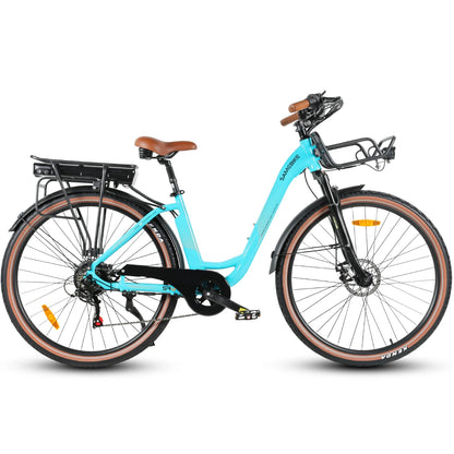 Vélo électrique de ville Samebike RS-A07 28 pouces, batterie au lithium 36V13Ah, vélo électrique 500W, double frein à disque, vélo électrique avec panier