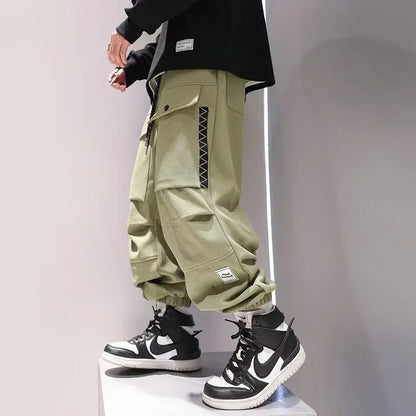 Pantalon cargo coréen pour hommes, streetwear japonais, survêtement surdimensionné, Harajuku, jogging décontracté, pantalon tendance Kpop, hip hop