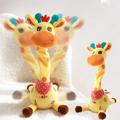 Jouet girafe parlant dansant mignon, répétitif de ce que vous dit avec 10 chansons, Volume réglable, girafe dansante musicale scintillante