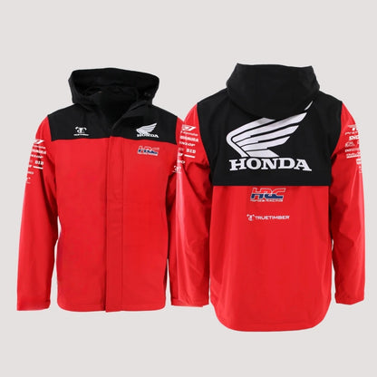 Honda TrueTimber Veste coupe-vent légère rouge et noire pour hommes et femmes HRC Vêtements de cyclisme en plein air HONDA MOTO Moto Jack