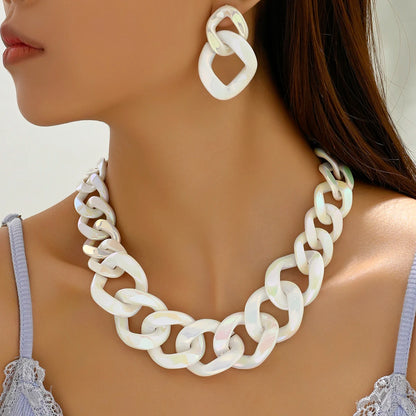 Collier et boucles d'oreilles tendance pour femme, ensemble de bijoux de fête, chaîne maximale, tempérament de mariée, perles