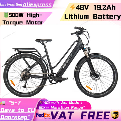 2025 nouveau modèle TX10 27.5 "500W EBike Elektrische Fiets 48V20Ah moteur à entraînement central 9 vitesses Dames Stadsfiets certifié CE