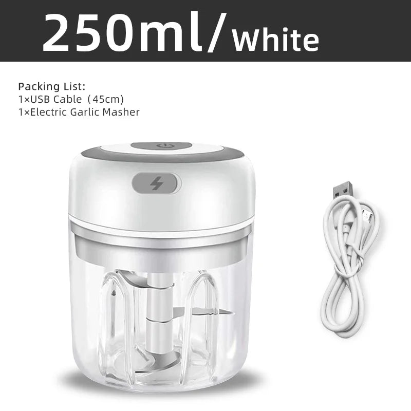Hachoir électrique de cuisine, Mini broyeur d'ail, hachoir à viande Portable USB, hachoir à légumes pour Gadgets de cuisine
