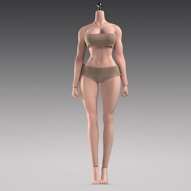 ANT T307 Figurine d'action femme à l'échelle 1/6, corps sans couture, maquillage, corps musclé, gros seins, 12 pouces, teint clair, corps flexible normal