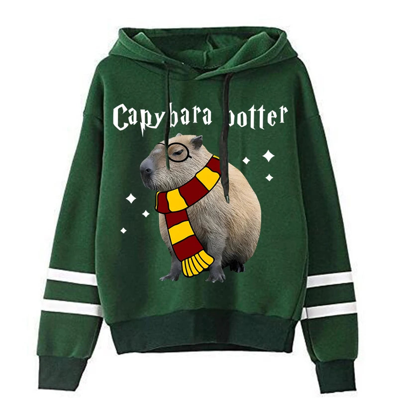 Sweat à capuche Capybara Potter pour femme, manches longues, décontracté, sport, printemps, Animal Capybara, Harajuku, sweat-shirts vintage pour femme
