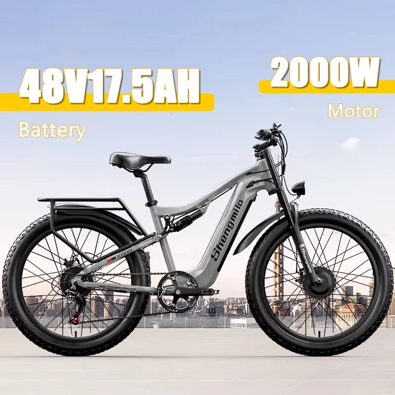 Hengmilo S600 vélo électrique 48V17.5AH batterie 2000W double moteur vélo électrique frein hydraulique 26 pouces gros pneu montagne Ebike