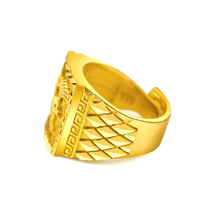 Group bague ouverte en or 14 carats avec document Eagle pour homme, accessoires de père et de frère, bijoux fins, meilleur optique, cadeaux