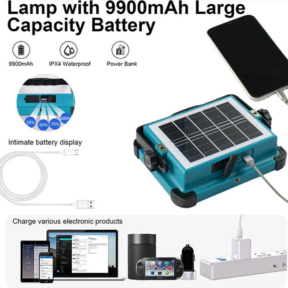 Lumière solaire super brillante 1000 watts Portable Camping tente lampe USB Rechargeable LED solaire projecteur extérieur travail réparation éclairage