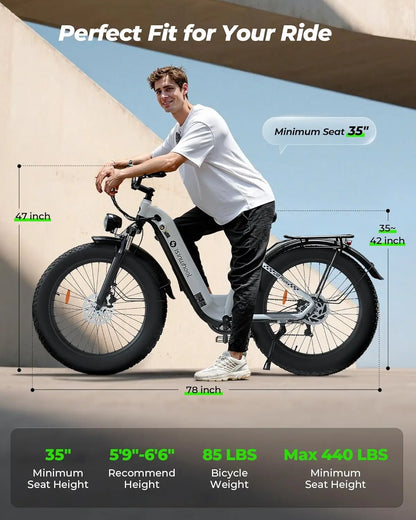 Isiswheel U8 Plus vélo électrique pour adultes 1500W 48V 13Ah moteur de pointe frein hydraulique Ebike 26 "Step-Thru gros pneu banlieue E vélo