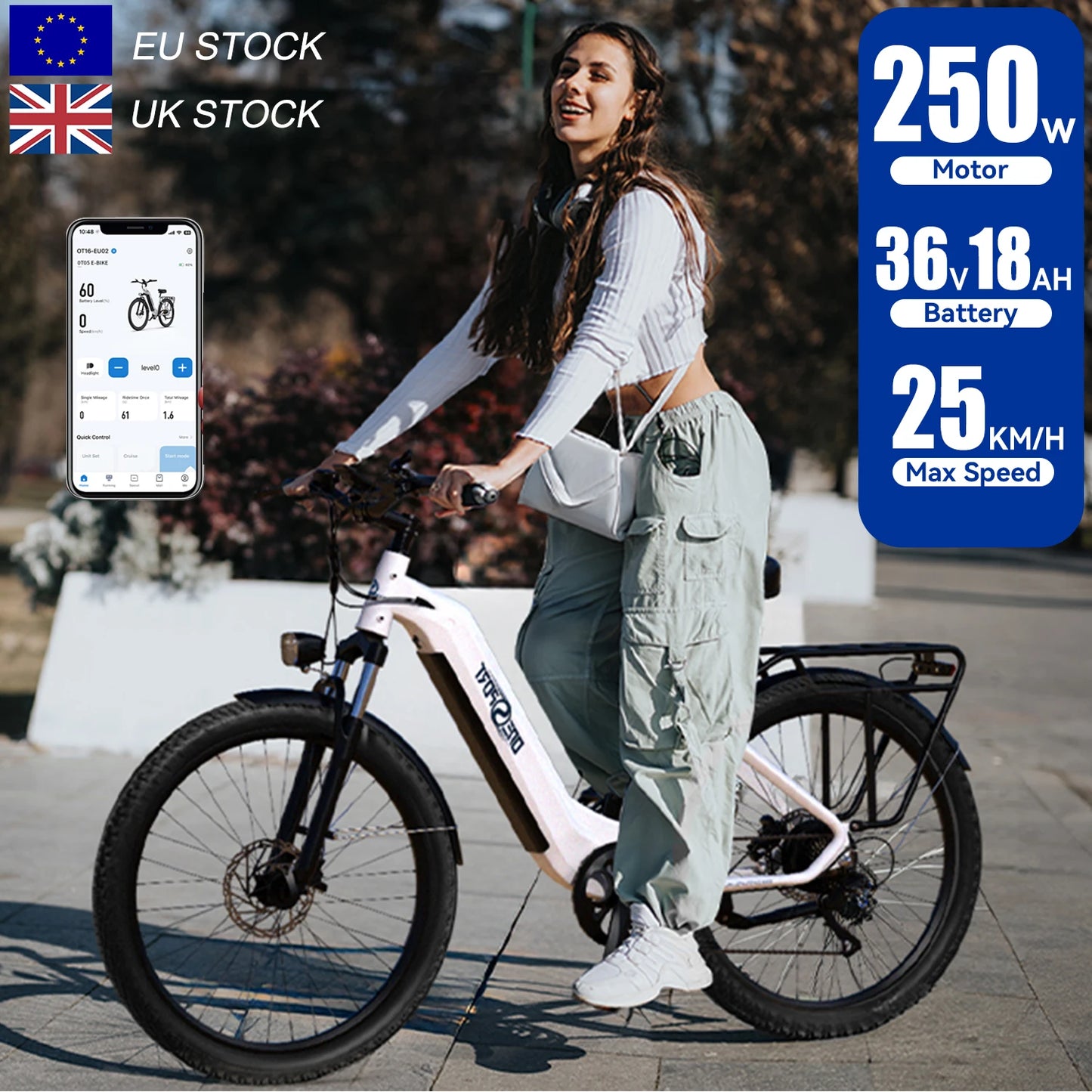Vélo électrique de loisirs urbains de 27.5 pouces, moteur 36V 250W, livraison directe disponible, batterie au Lithium de ville en alliage d'aluminium