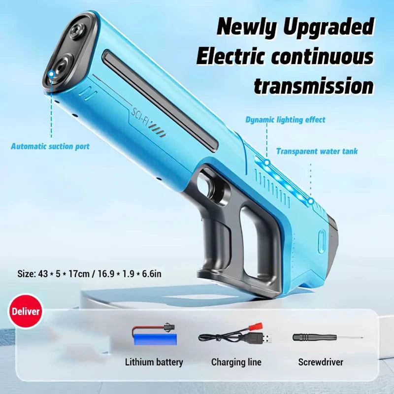 Pistolets à eau électriques pour adultes, puissant gicleur, aspiration automatique d'eau, jouet de plage en plein air d'été pour garçons, cadeau pour enfants