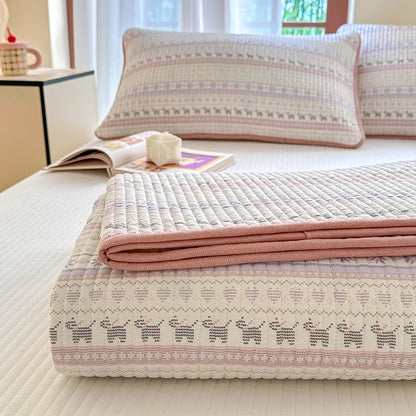 Bonenjoy-Couvre-lit 100% coton, 1 pièce, linge de lit matelassé, drap de lit doux pour la peau, sans taie d'oreiller