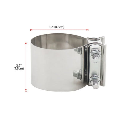 Cerceau de connexion de tuyau d'échappement universel, collier de serrage en acier solide, bande de Joint bout à bout d'échappement en acier inoxydable, accessoires de voiture