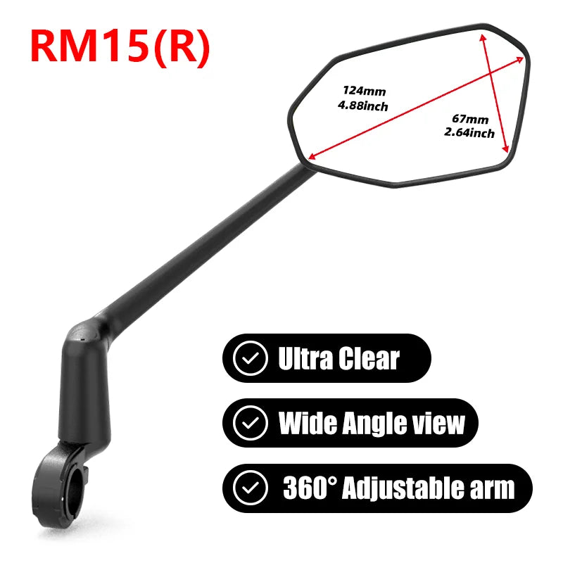 EasyDo – rétroviseur de guidon de vélo électrique, avec bras de miroir étendu rotatif à 360 degrés, pour cyclisme sur route et en montagne