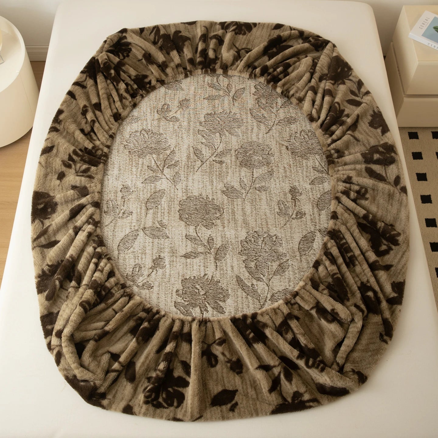 Couvre-lit sur le lit, drap-housse chaud en velours Angora, surmatelas Long en velours, couverture de lit à bande élastique complète