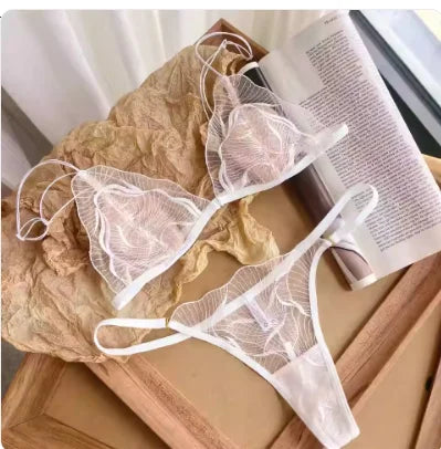 MOYISU – ensemble de Lingerie française Sexy avec boutons sur le devant, Ultra fin, respirant, Bralette d'été, sans fil, beauté du dos, pur confort, soutien-gorge et culotte