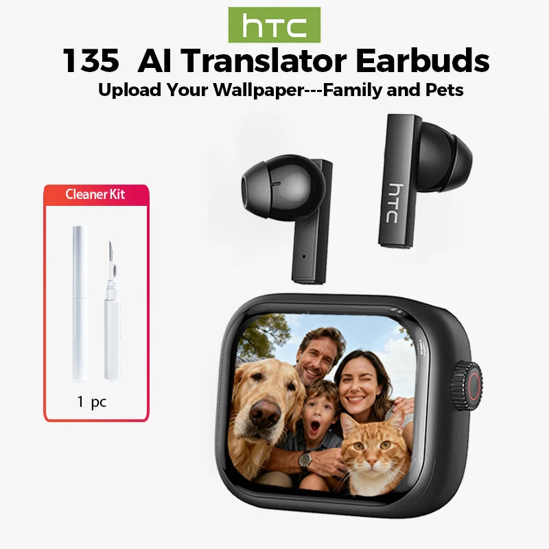 【Papier peint personnalisé】 écouteurs HTC NE40 Bluetooth V6 TWS sport traducteur AI écouteurs réduction du bruit casque sans fil avec micro