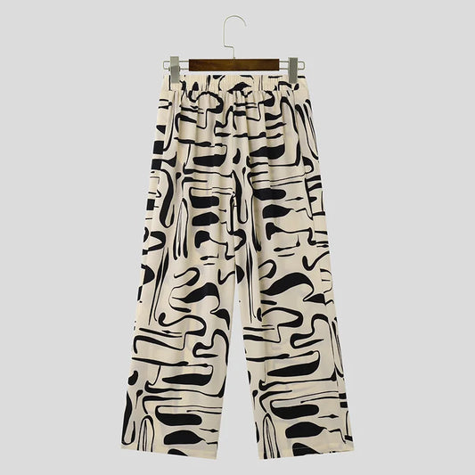 Pantalons pour hommes à la mode 2024, taille élastique, pantalons décontractés amples pour hommes, joggings, streetwear, loisirs, jambes larges, S-5XL INCERUN