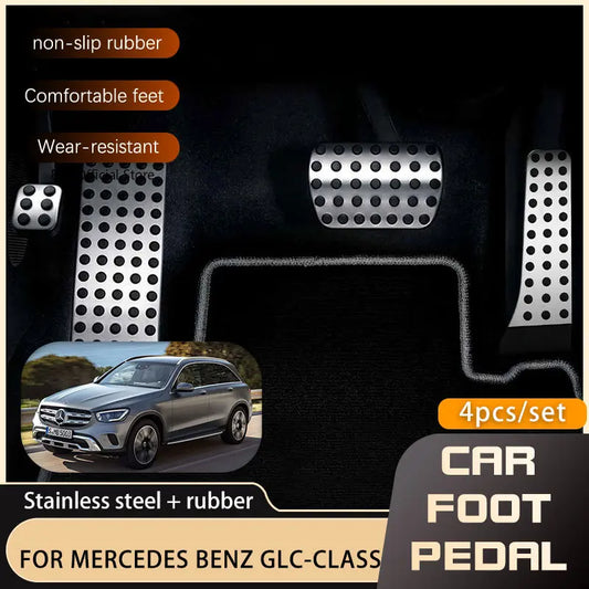 Pédales d'Accélérateur et de Frein Antidérapantes en Acier Inoxydable, pour Mercedes Benz Classe GLC X253 C253 2016 2017 2018 2019 2020 2021 2022