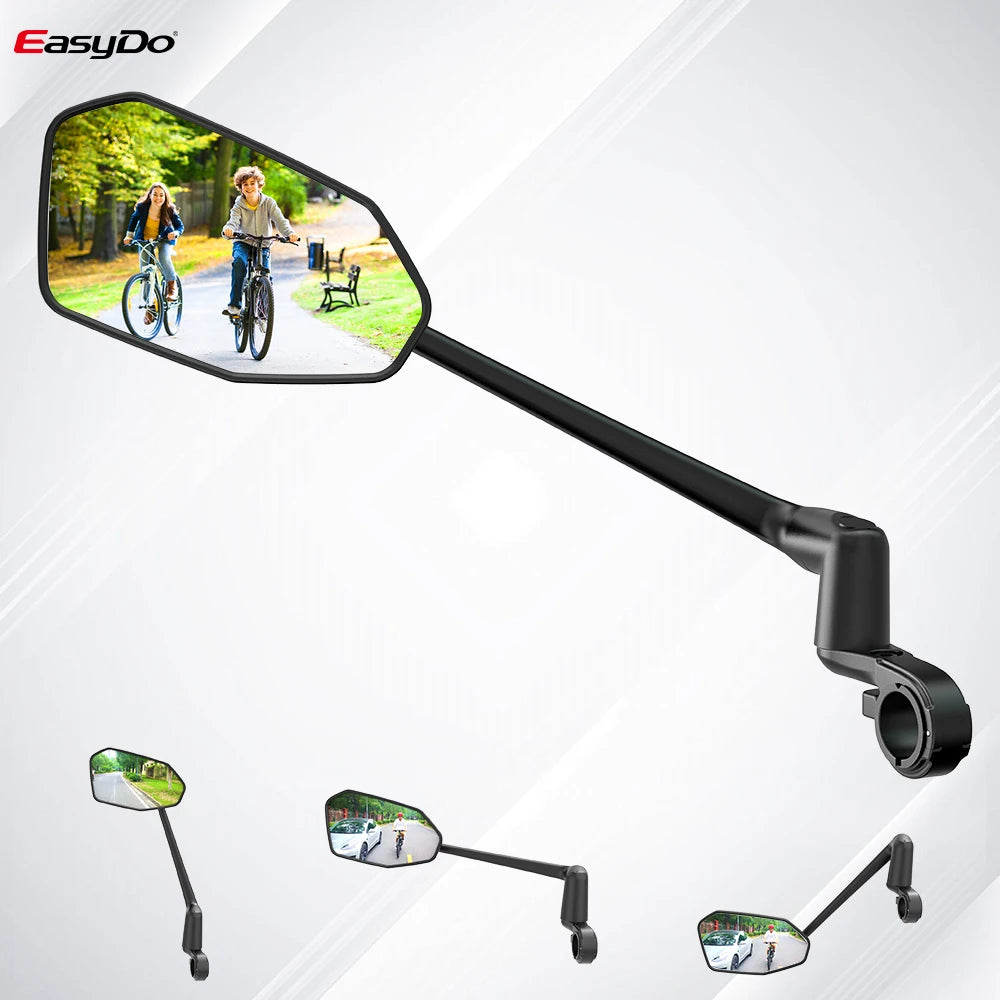 EasyDo – rétroviseur de guidon de vélo électrique, avec bras de miroir étendu rotatif à 360 degrés, pour cyclisme sur route et en montagne