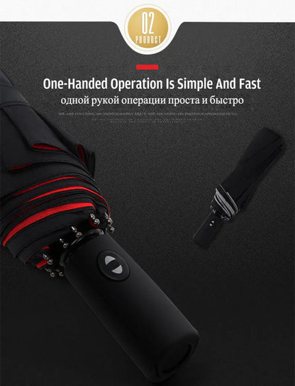 Parapluie coupe-vent double couche résistant entièrement automatique pluie hommes femmes 10K mâle grand parapluies parasol