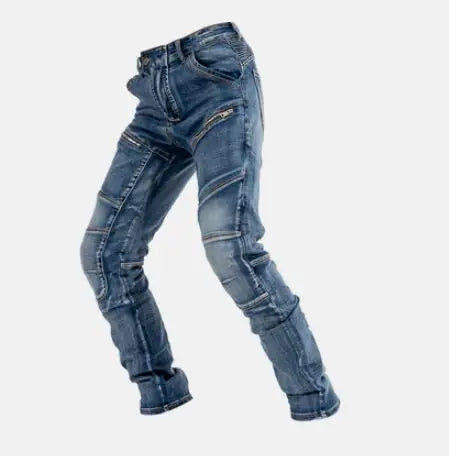 Aeamind-Pantalon de moto en coton à haute élasticité, jean d'équitation anti-chute, pantalon de chevalier avec 4 genouillères, 4 saisons, nouveau