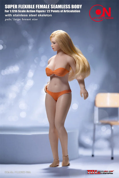 TBLeague-Figurines féminines super flexibles, échelle 1/12, corps dodu sans couture, peau bronzante pâle, 6 en effet, beurre, T04A, T04B, T05A, T05B