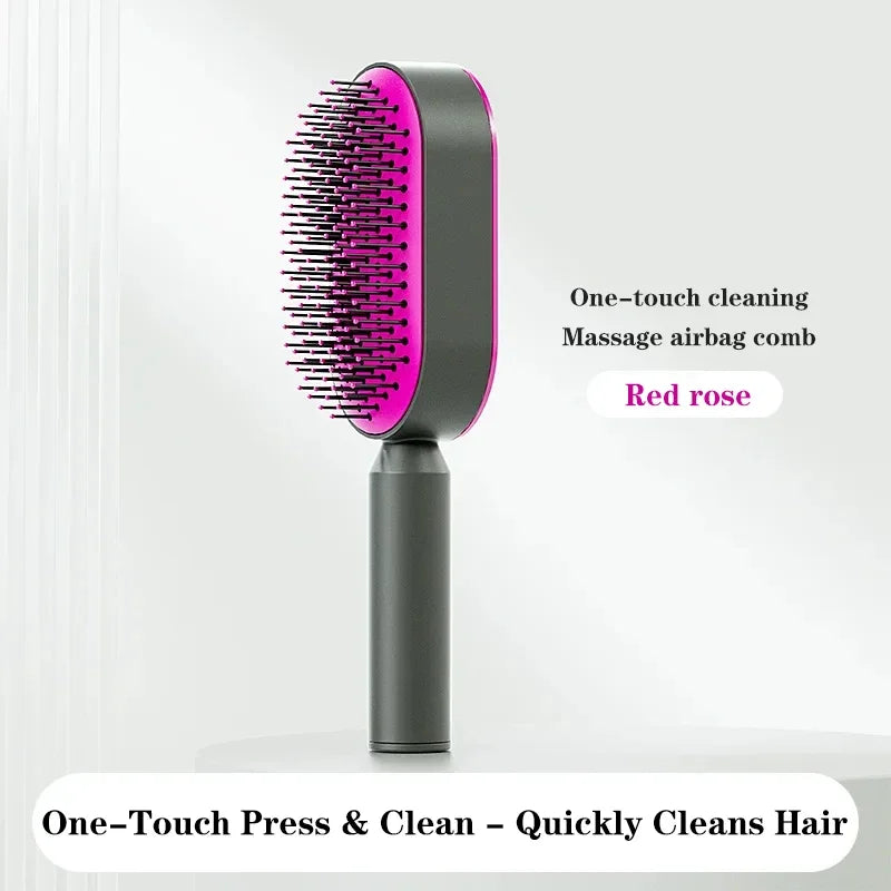 Peigne de massage, brosse à cheveux autonettoyante pour femmes, peigne à cheveux rapide à une touche, coussin d'air 3D, outils de coiffure, peignes