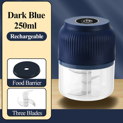 Hacheur de légumes électrique sans fil rechargeable par USB mini 250 ml, presse-ail, hachoir alimentaire pour gadgets de cuisine pour l'ail