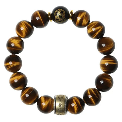 Bracelet à collectionner œil de tigre jaune, amulette porte-bonheur du zodiaque, cadeau d'anniversaire pour garçons, bijoux haut de gamme cette année