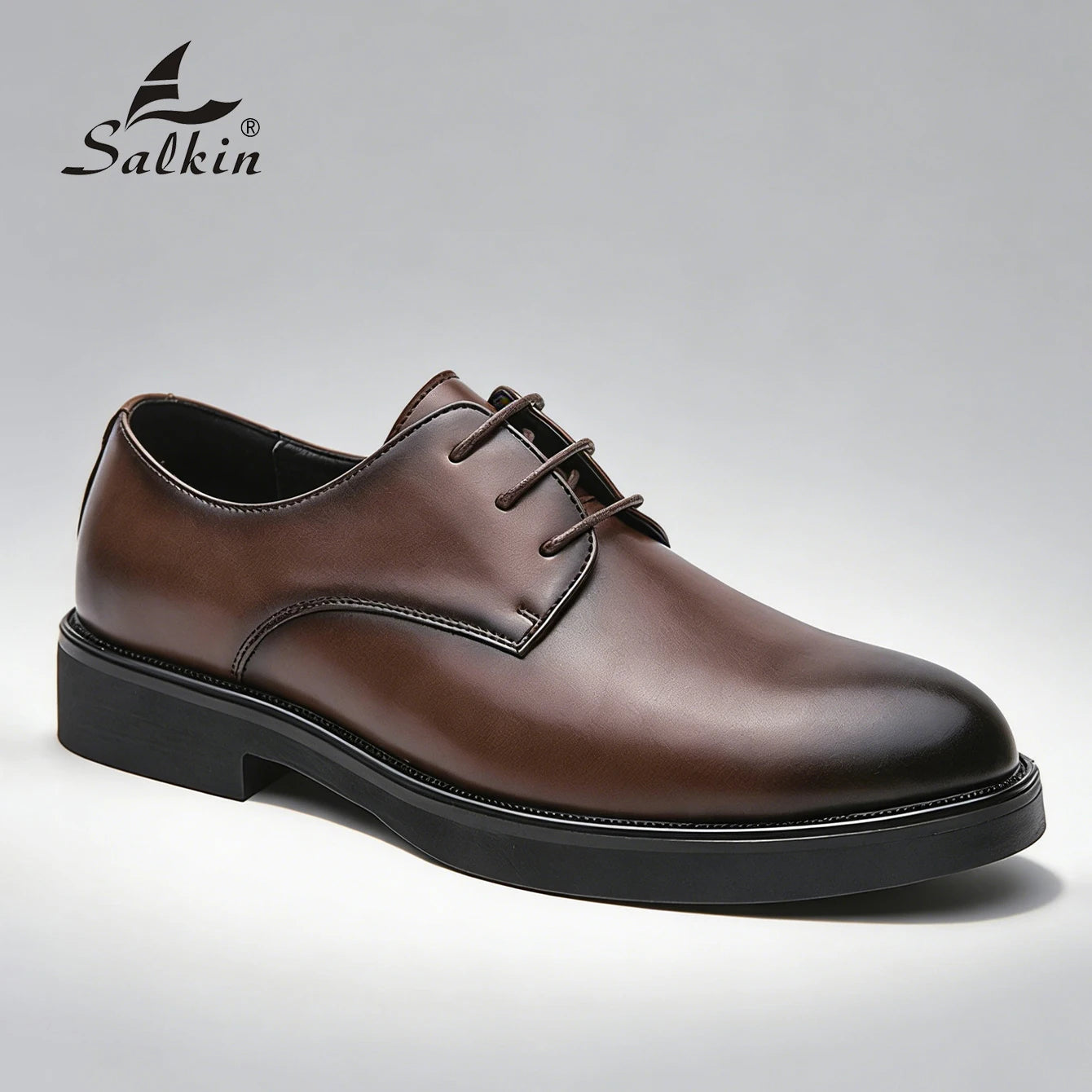 Chaussures habillées classiques pour hommes, chaussures Derby à lacets, chaussures formelles de bureau en cuir, antidérapantes, résistantes à l'usure, chaussures décontractées quotidiennes