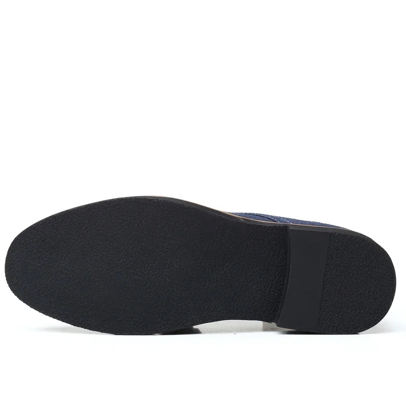 Oxfords-Chaussures provoqué en cuir suédé pour hommes, baskets décontractées, mocassins de marque de luxe, chaussures derby plates classiques