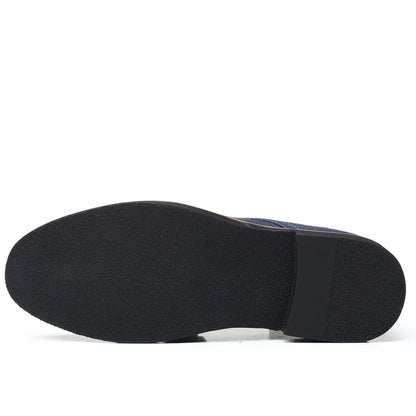 Oxfords-Chaussures provoqué en cuir suédé pour hommes, baskets décontractées, mocassins de marque de luxe, chaussures derby plates classiques