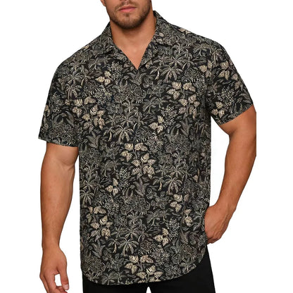 Chemise décontractée pour homme à imprimé graphique vintage, chemise hawaïenne à manches courtes pour l'été, chemises boutonnées, vêtements pour homme, chemise streetwear tendance
