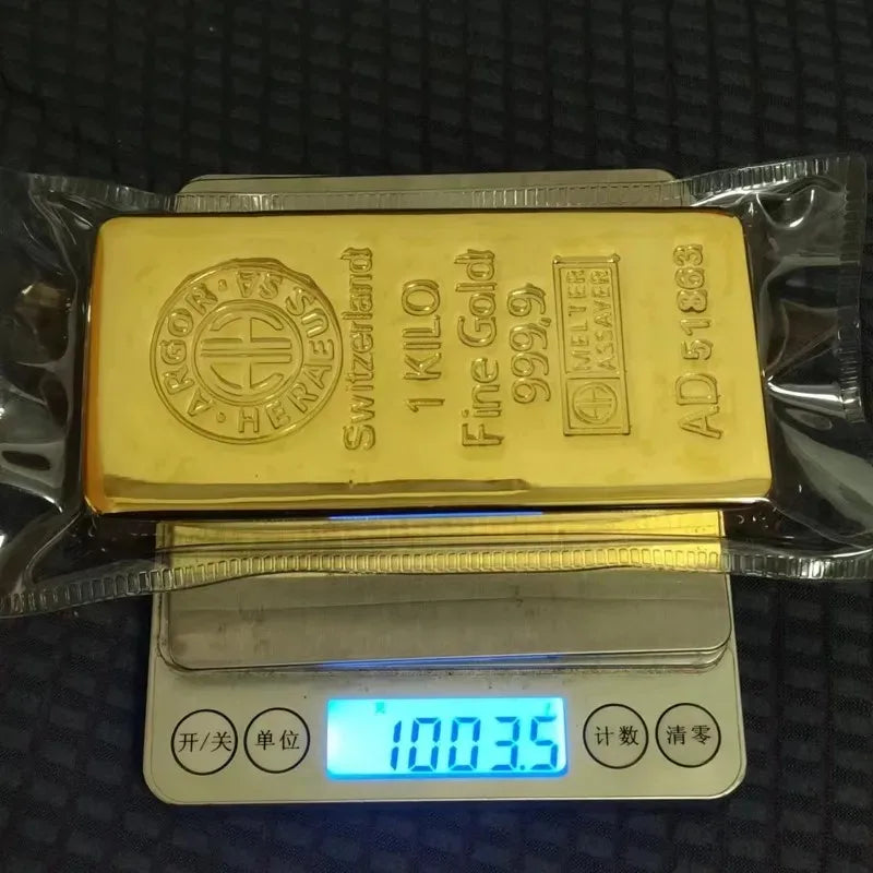Suisse 1000g barre d'or 1:1 copie Suisse 1kg réplique de lingots d'or barre d'or bijouterie affichage bancaire échantillon antivol