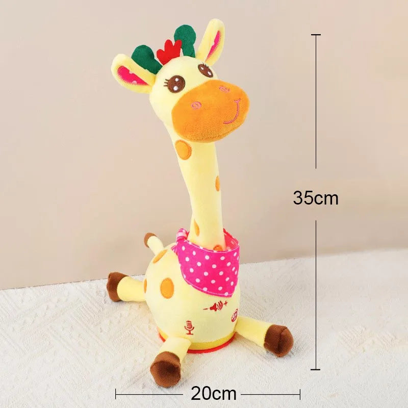 Jouet girafe parlant dansant mignon, répétitif de ce que vous dit avec 10 chansons, Volume réglable, girafe dansante musicale scintillante