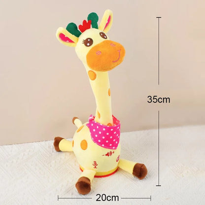 Jouet girafe parlant dansant mignon, répétitif de ce que vous dit avec 10 chansons, Volume réglable, girafe dansante musicale scintillante