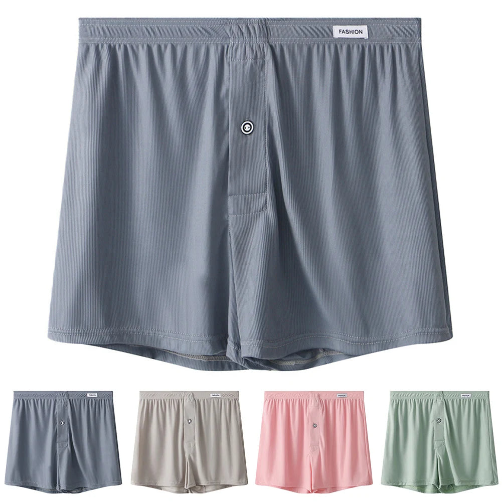 Sous-vêtements taille moyenne pour hommes, caleçons sexy, caleçons minces pour la maison, shorts monochromes, pantalons masculins Aro, 03/Ice Instadt