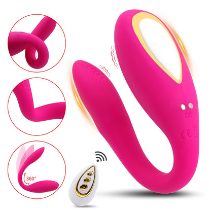Godemiché portable en U, 10 modes, télécommande sans fil, vibrateur pour Couple, stimulateur de point G féminin, jouets sexuels, produits pour femmes adultes de 18 ans