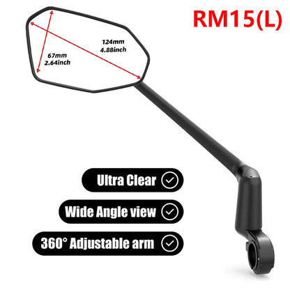 EasyDo – rétroviseur de guidon de vélo électrique, avec bras de miroir étendu rotatif à 360 degrés, pour cyclisme sur route et en montagne