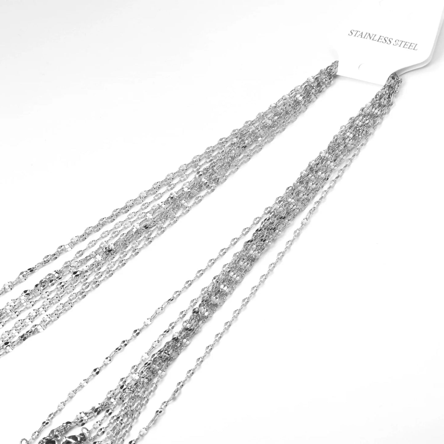 Collier de luxe en acier inoxydable 316L, 10 pièces/lot, pour femmes et hommes, chaînes à maillons en forme de lèvre, vente en gros pour pendentifs, accessoires 2MM