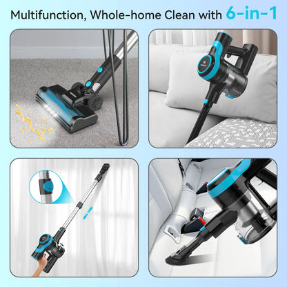 Aspirateur sans fil V600, aspirateur balai sans balais 28Kpa, batterie rechargeable, 3 modes