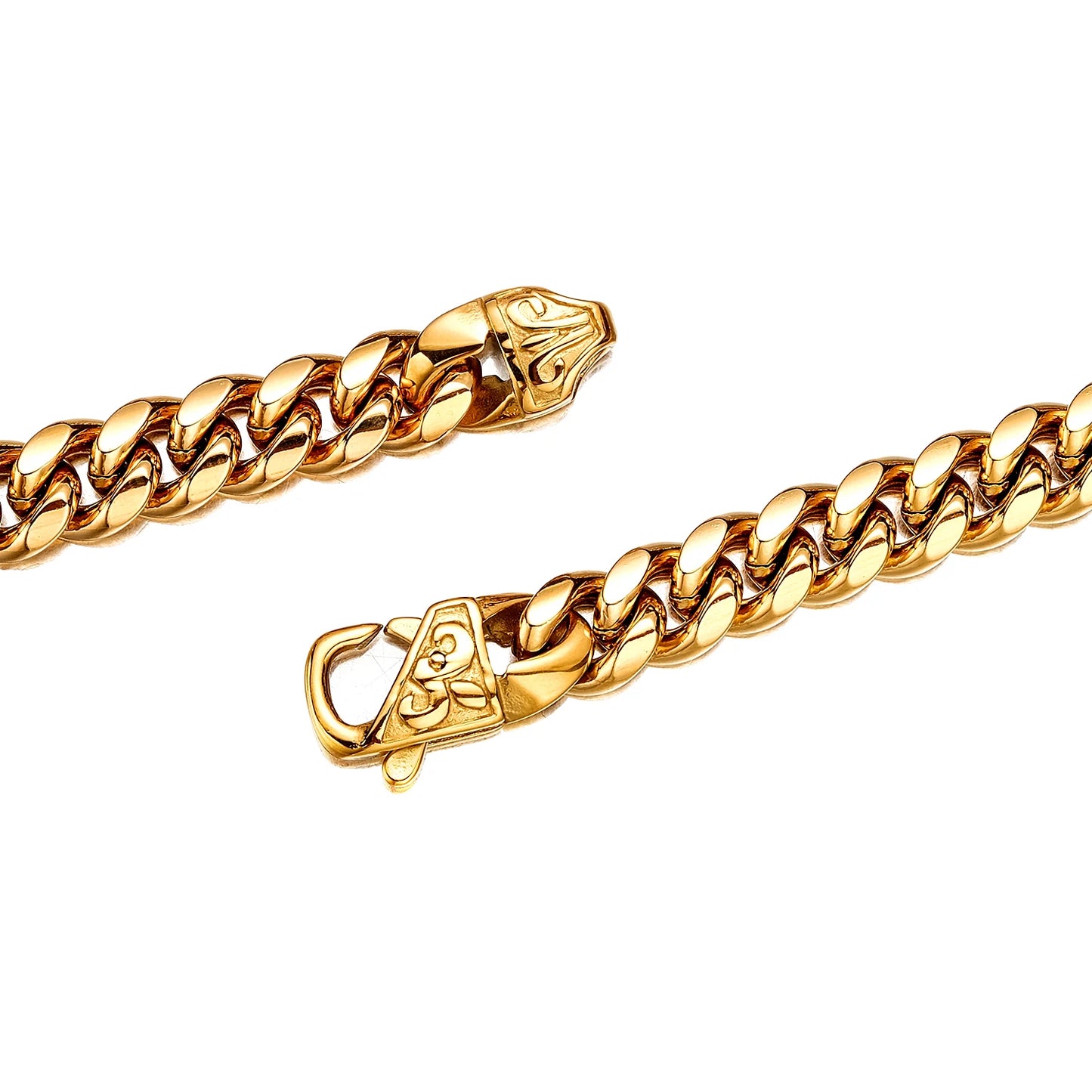 Collier à maillons cubains dorés Hip-Hop en acier inoxydable pour hommes et femmes, bijoux tendance