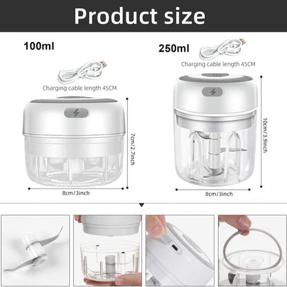 Hachoir électrique de cuisine, Mini broyeur d'ail, hachoir à viande Portable USB, hachoir à légumes pour Gadgets de cuisine