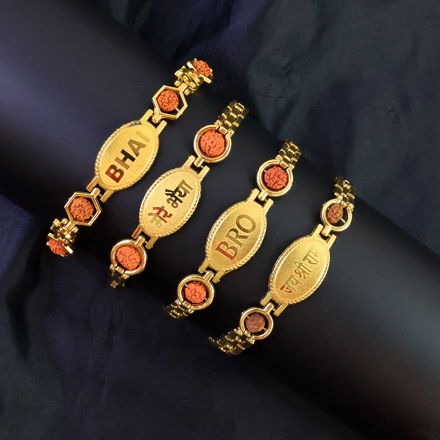 Gold Plated Metal Bracelet Rakhi For Brother (1 Pc)